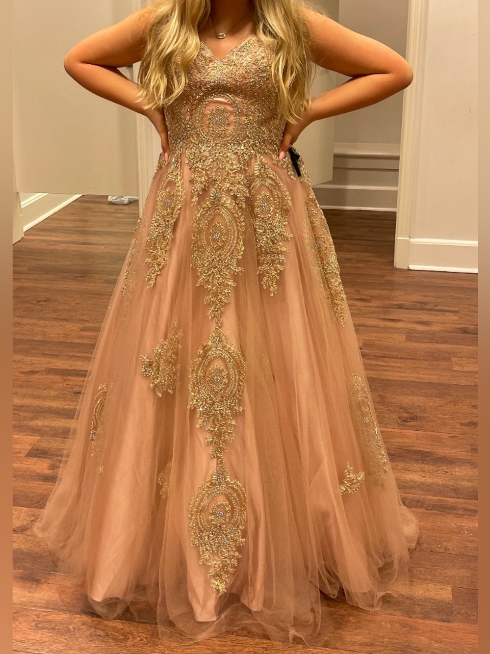 Camille La Vie Prom ball gown- size 10 blush pink